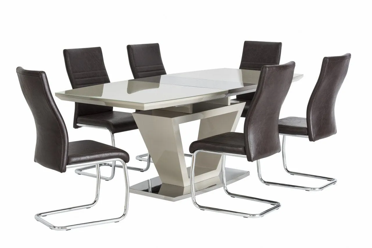 TOLEDO 1.6m ( 0.4m) EXT DINING TABLE LATTE