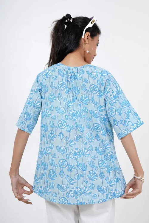 Tranquil Tulip Hand Block Printed Top