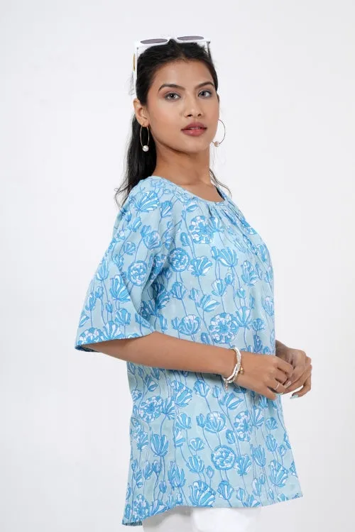 Tranquil Tulip Hand Block Printed Top