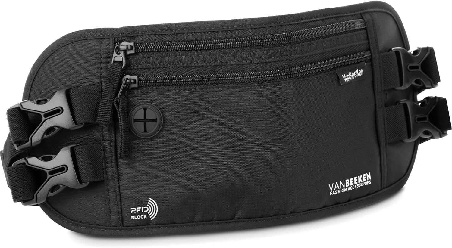 VAN BEEKEN Money Belt - RFID Passport Holder Men, Travel Wallet, Money Belt for Travel for Men & Women Hidden, Travel Fanny Pack, Anti-Theft Travel Money Belt under Clothes, Money Pouch & Passport Bag