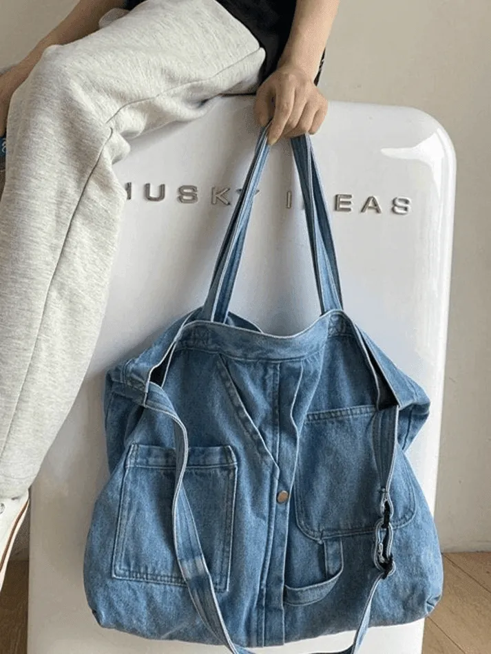 Vintage Denim Large Shopper Bag