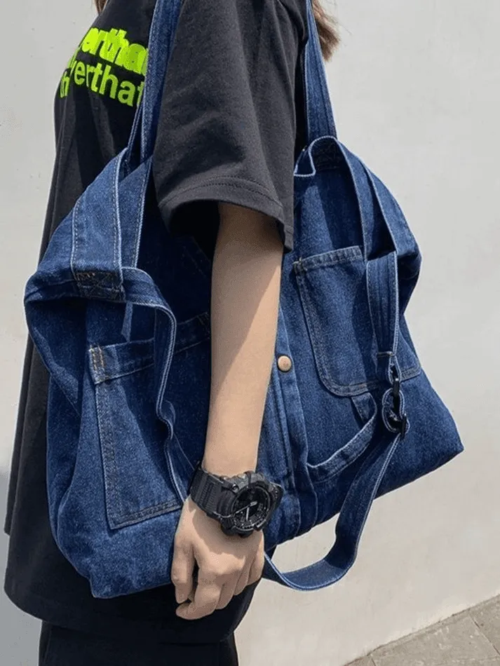 Vintage Denim Large Shopper Bag
