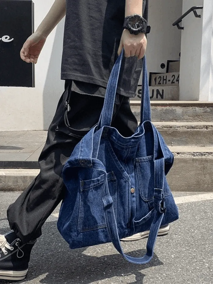 Vintage Denim Large Shopper Bag
