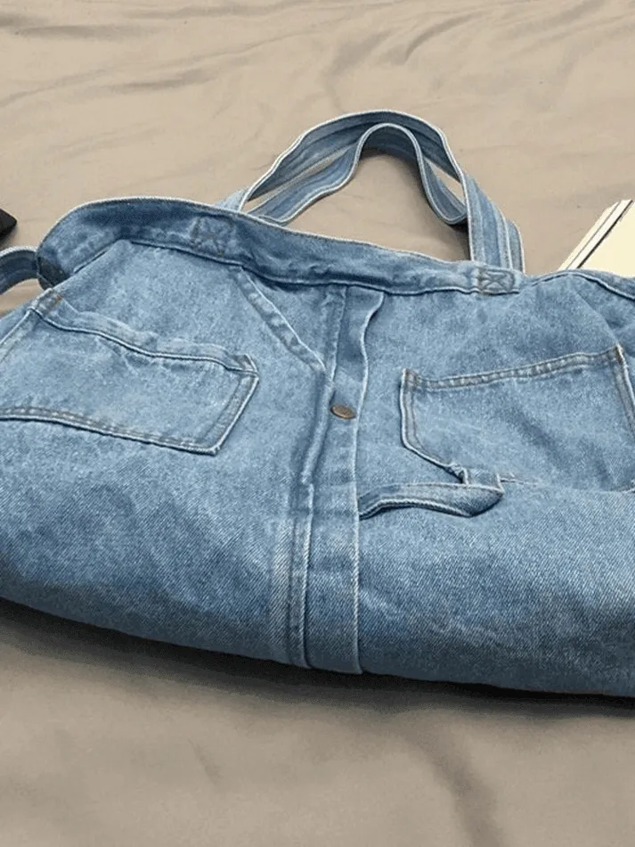 Vintage Denim Large Shopper Bag
