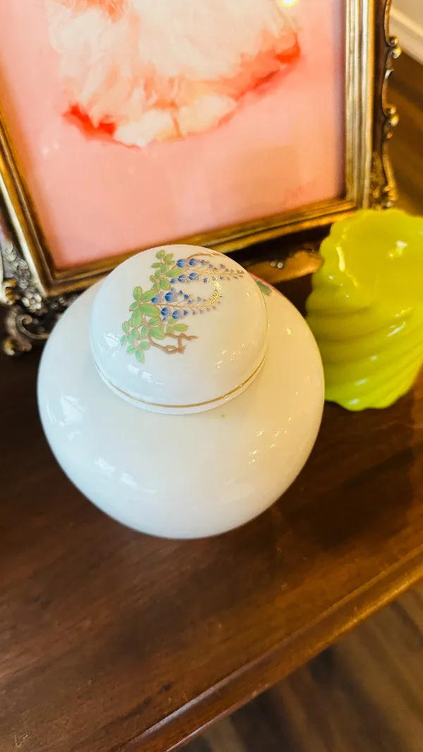 Vintage Ginger Jar, Japan, Floral and Bird Motif