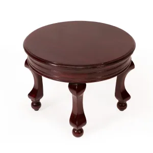 Vintage Round Top Carved Leg Teak Wooden Coffee Table