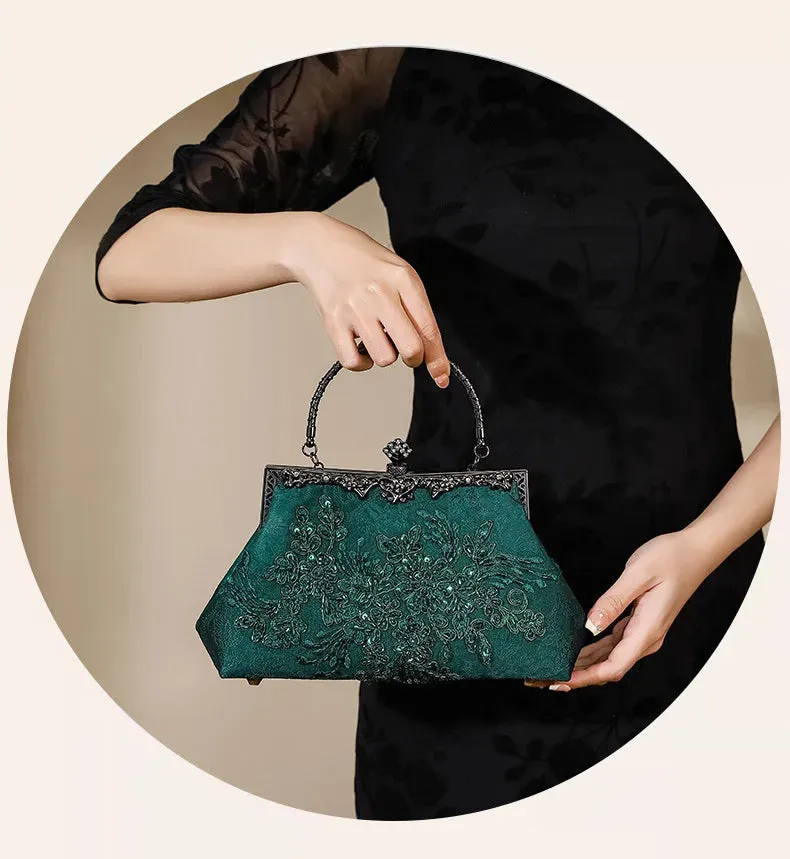 Vintage Sequin Embroidered Clutch