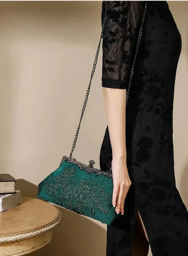 Vintage Sequin Embroidered Clutch