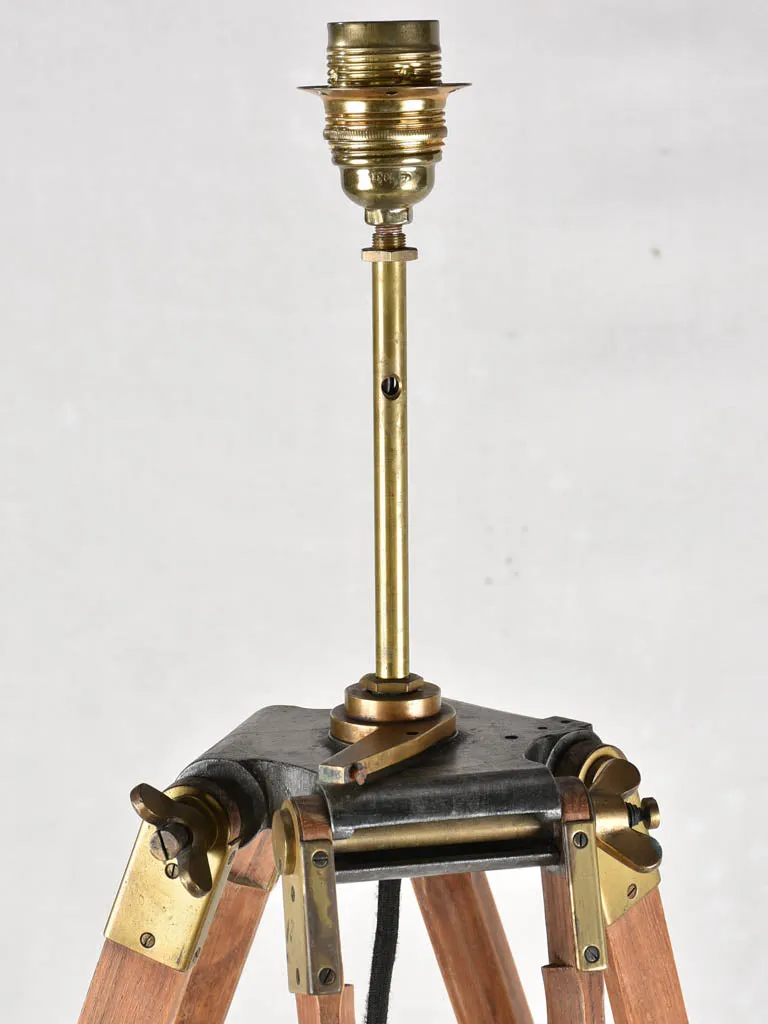 Vintage surveyor's tripod floor lamp 58¼"