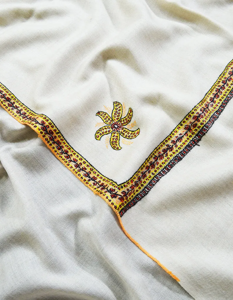 white tilla embroidery pashmina shawl 8432