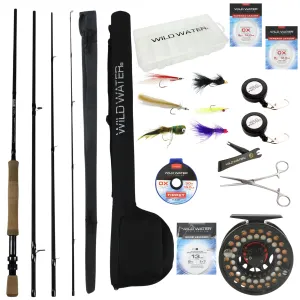 Wild Water Fly Fishing Kit, 9ft 7/8 Weight Rod and CNC Reel Package