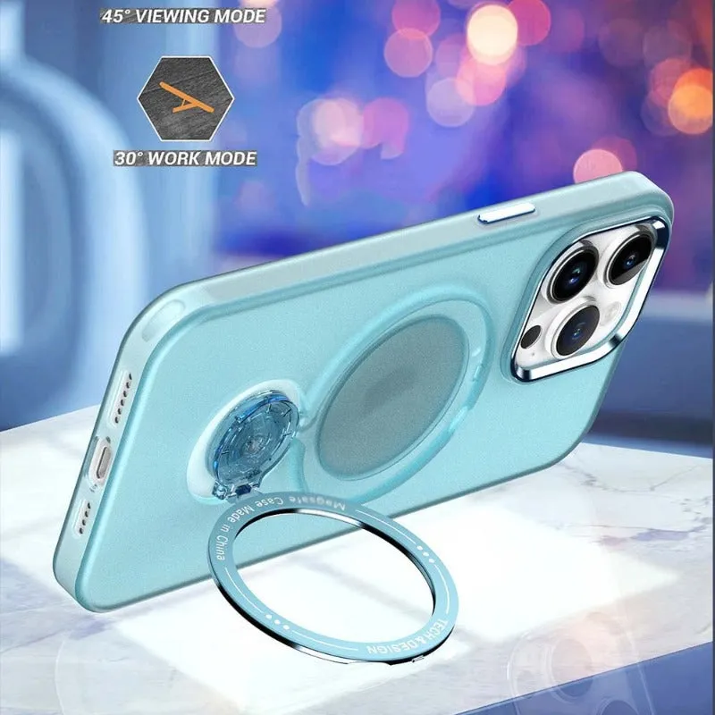 With 360 Rotation Stand Multifunction Magnetic Wireless Charge Phone Case For iPhone