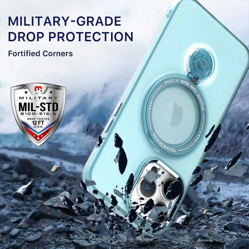 With 360 Rotation Stand Multifunction Magnetic Wireless Charge Phone Case For iPhone