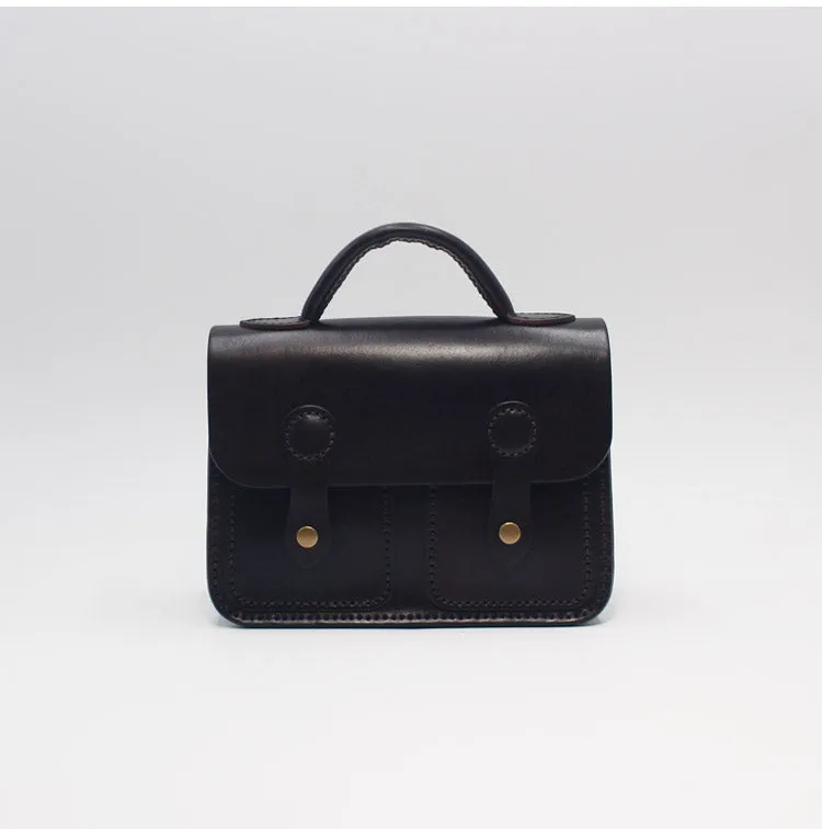 Womens Brown Leather Satchel Bag Handmade Crossbody Bag for Women