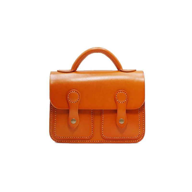Womens Brown Leather Satchel Bag Handmade Crossbody Bag for Women