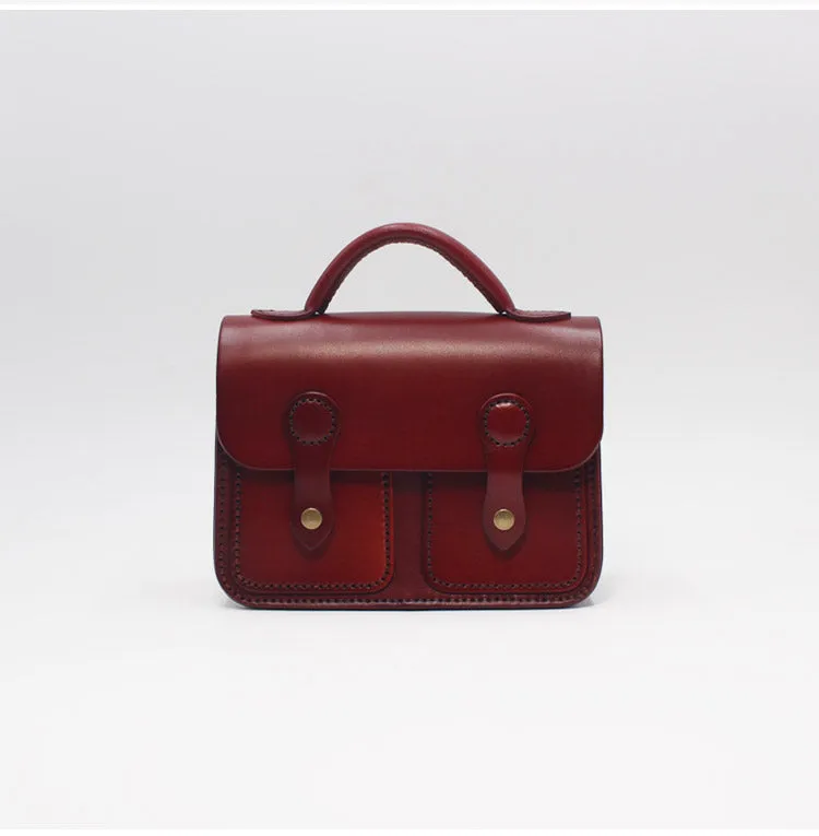 Womens Brown Leather Satchel Bag Handmade Crossbody Bag for Women
