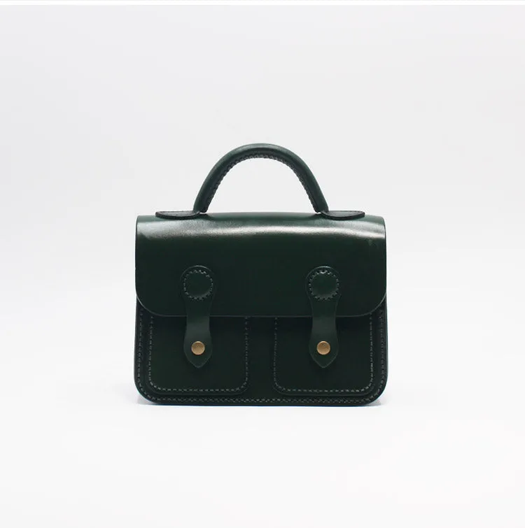 Womens Brown Leather Satchel Bag Handmade Crossbody Bag for Women
