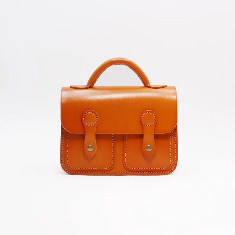 Womens Brown Leather Satchel Bag Handmade Crossbody Bag for Women