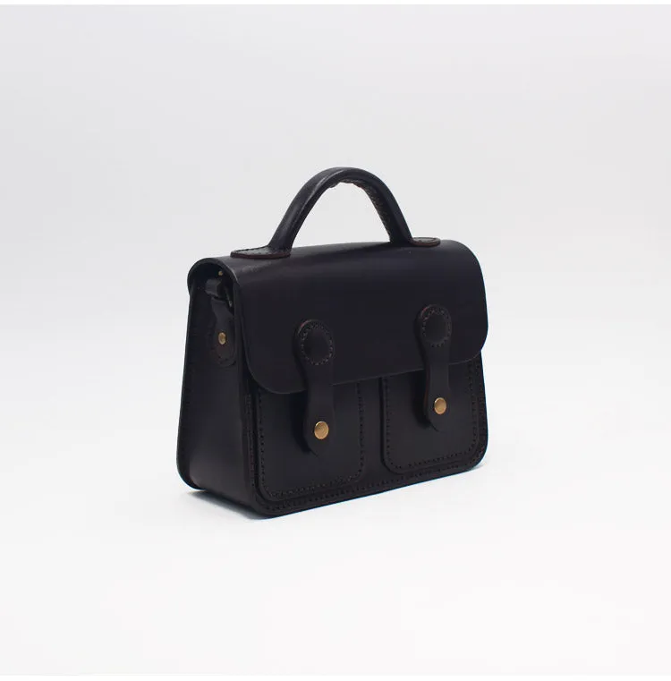 Womens Brown Leather Satchel Bag Handmade Crossbody Bag for Women