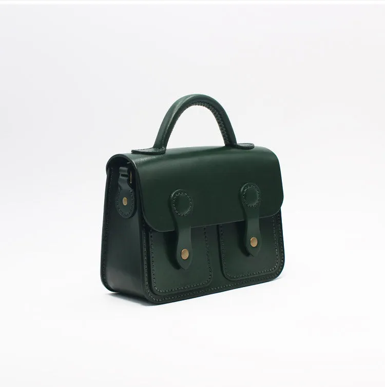 Womens Brown Leather Satchel Bag Handmade Crossbody Bag for Women
