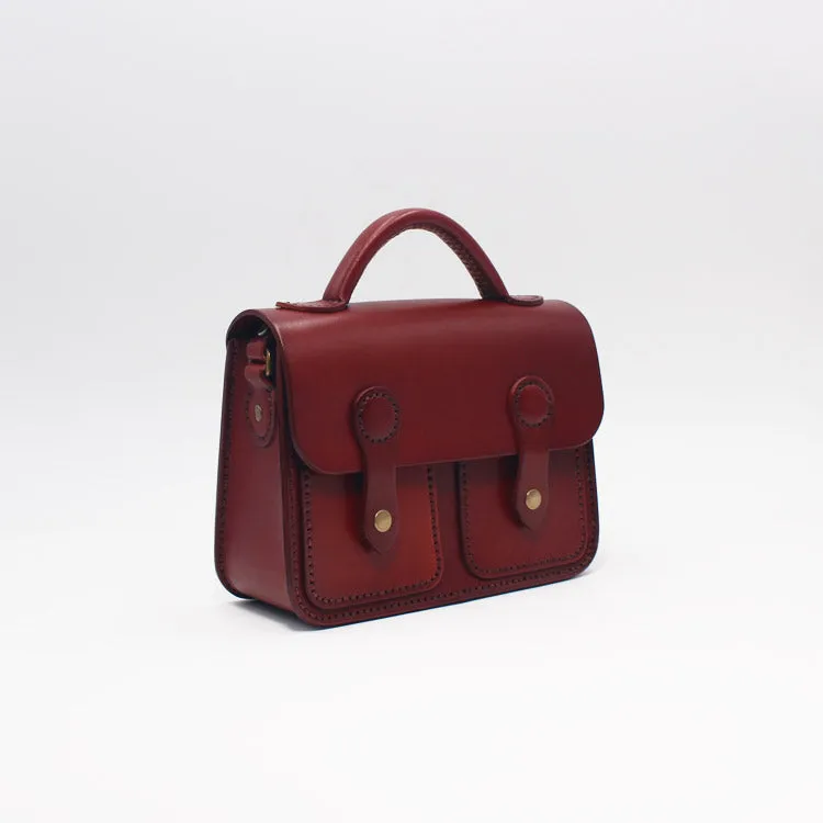 Womens Brown Leather Satchel Bag Handmade Crossbody Bag for Women