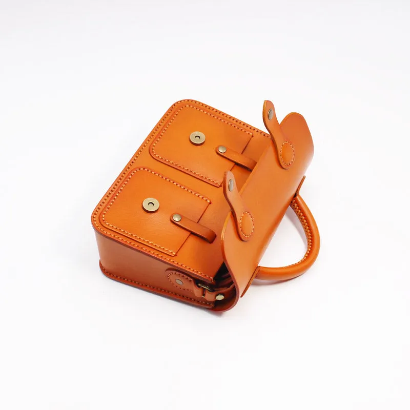 Womens Brown Leather Satchel Bag Handmade Crossbody Bag for Women