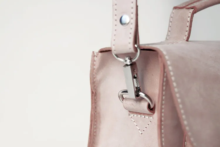 Womens Pink Leather Satchel Bag Leather Crossbody Bag for Women