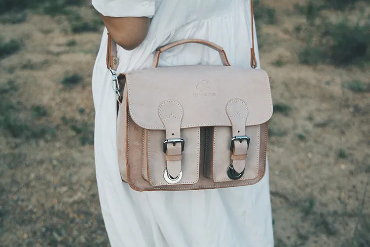 Womens Pink Leather Satchel Bag Leather Crossbody Bag for Women