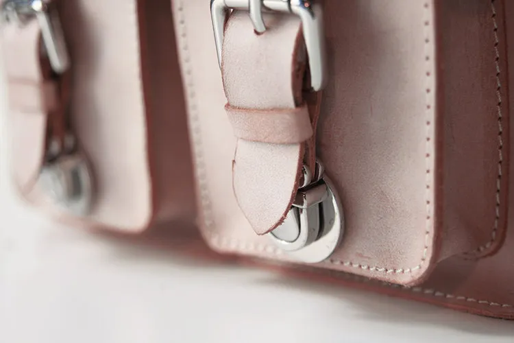 Womens Pink Leather Satchel Bag Leather Crossbody Bag for Women