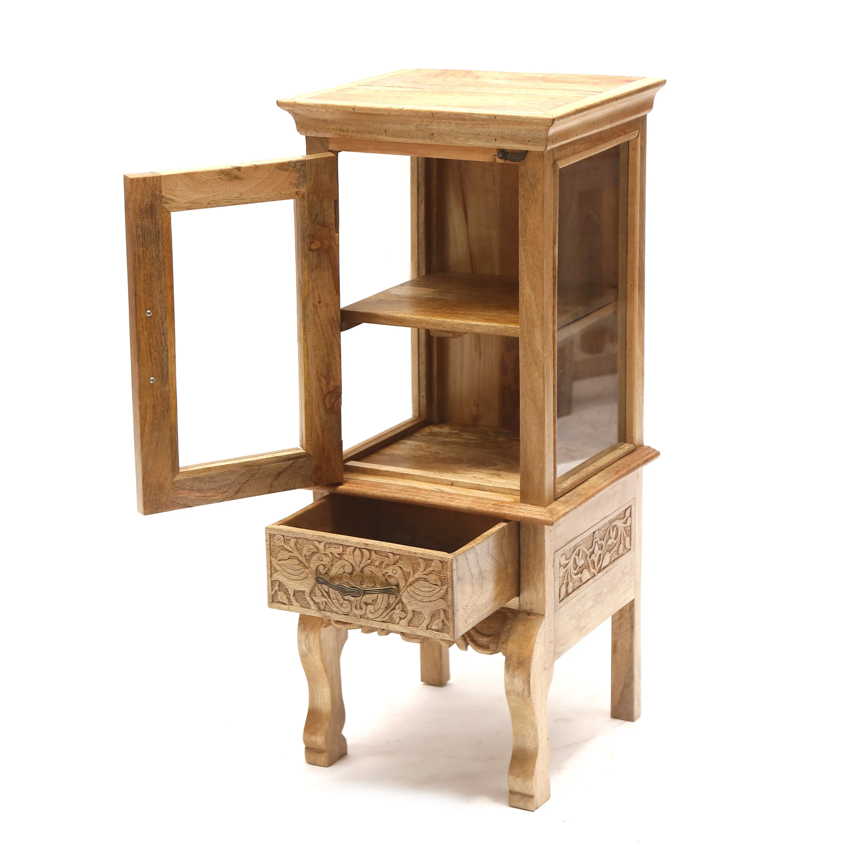Wooden Carved Leg Cabinet