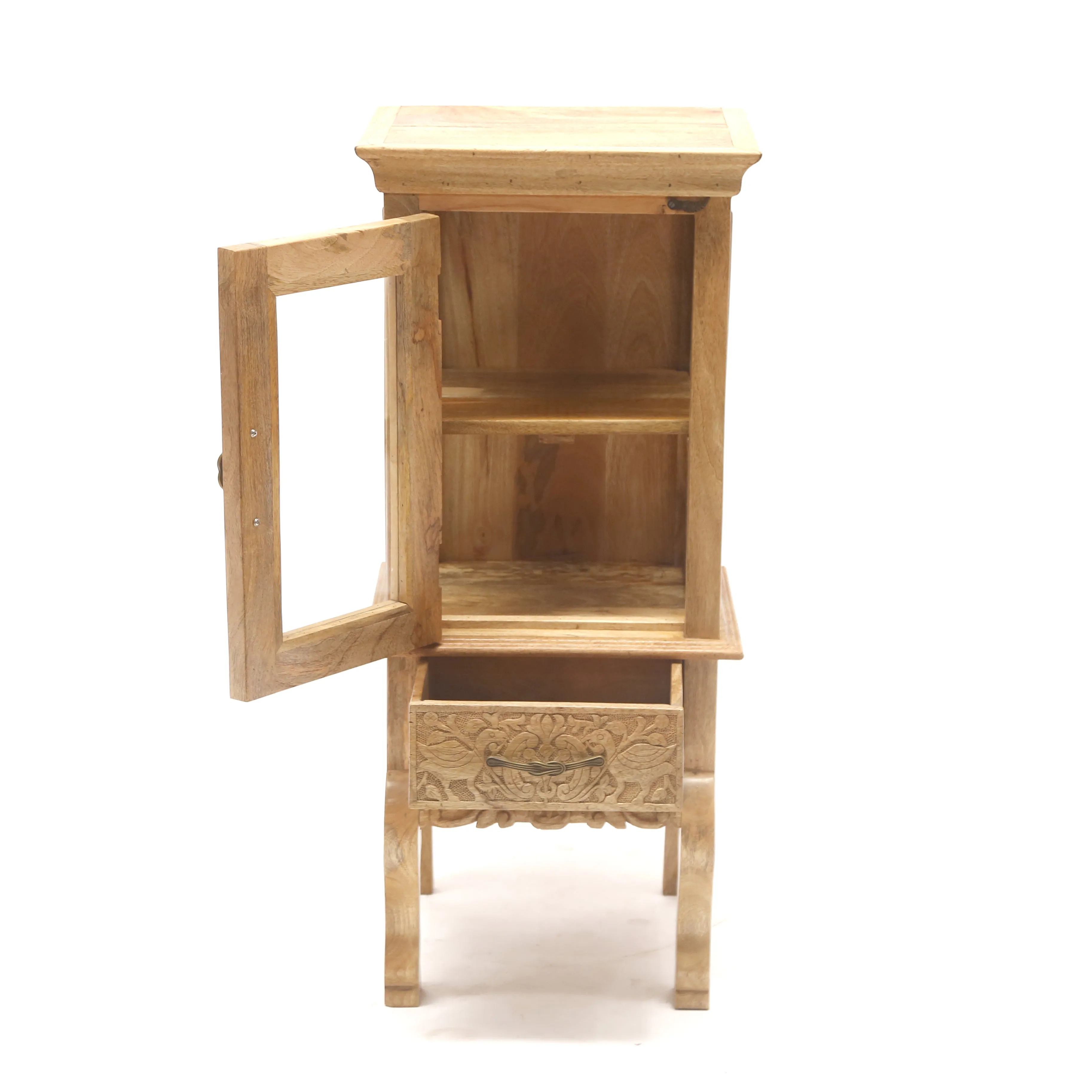 Wooden Carved Leg Cabinet