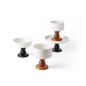 Wooden Ceramic Dessert Bowl