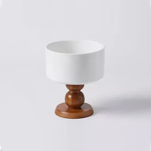 Wooden Ceramic Dessert Bowl