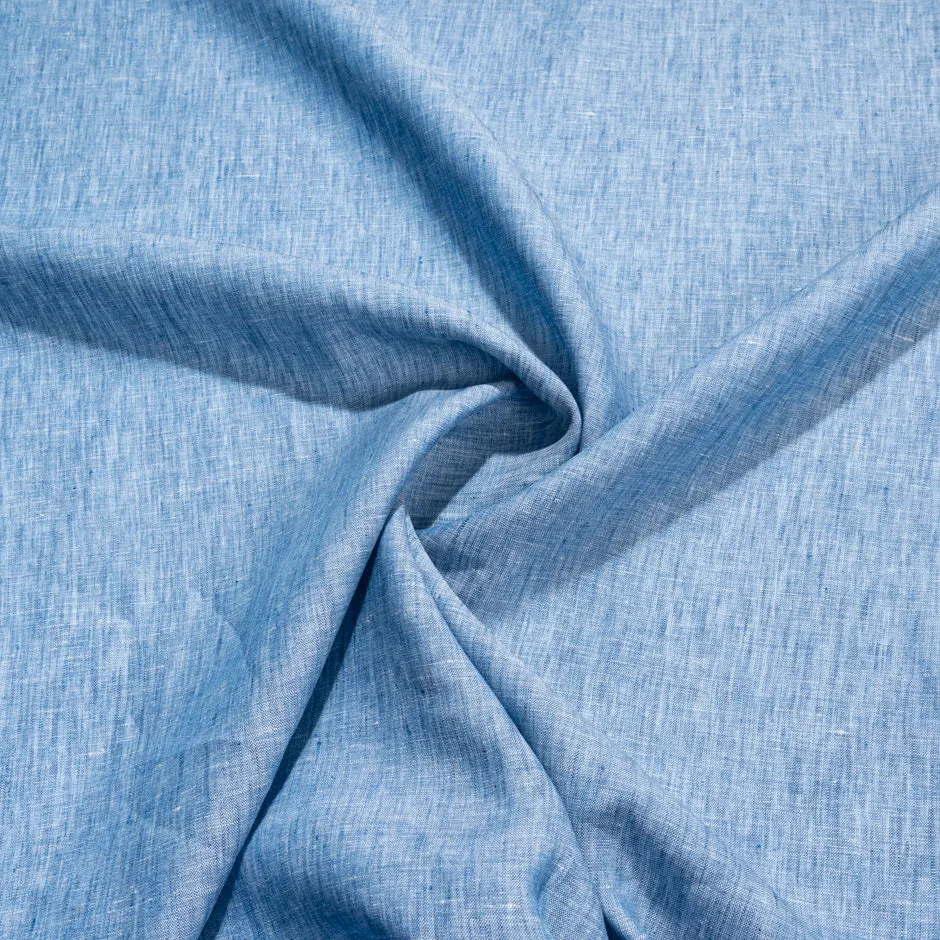 Woven Blue Plain Italian Pure Linen