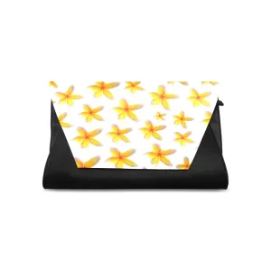 Yellow Frangipanis White Clutch Bag