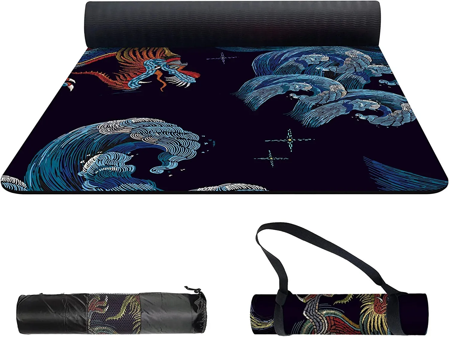 Yoga Mat Eco Friendly TPE Non Slip Fitness Exercise Mat with Carrying Bag,72"X24" Extra Thick 6MM Exercise & Workout Mat for Yoga, Pilates Fitness and Floor Exercises