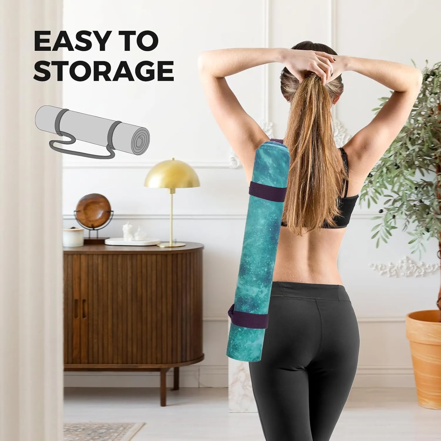 Yoga Mat Non-Slip, Exercise Suede Mat with Carrying Bag for Home Yoga