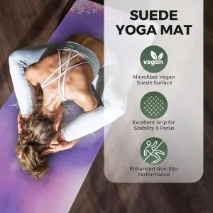 Yoga Mat Non-Slip, Exercise Suede Mat with Carrying Bag for Home Yoga