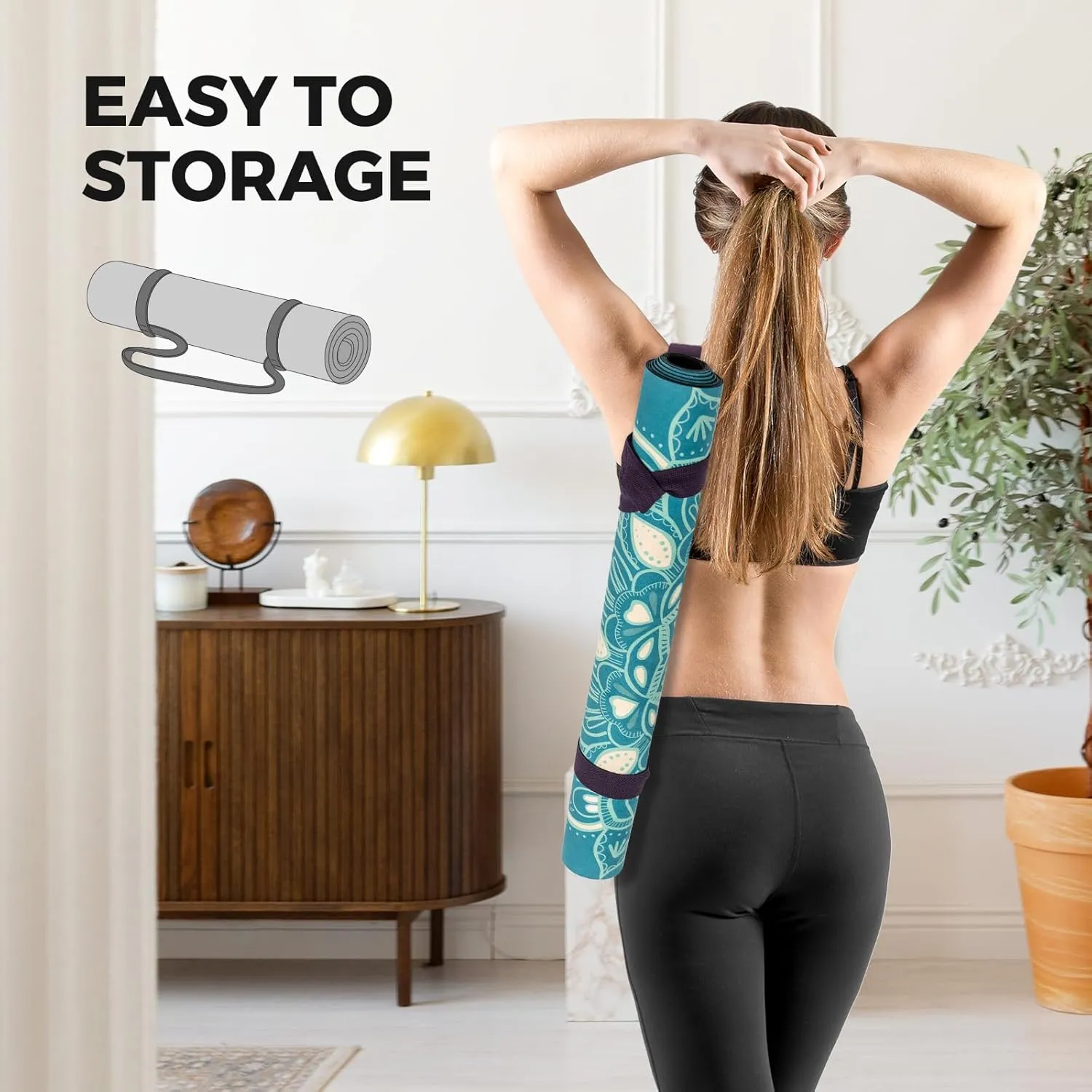Yoga Mat Non-Slip, Exercise Suede Mat with Carrying Bag for Home Yoga
